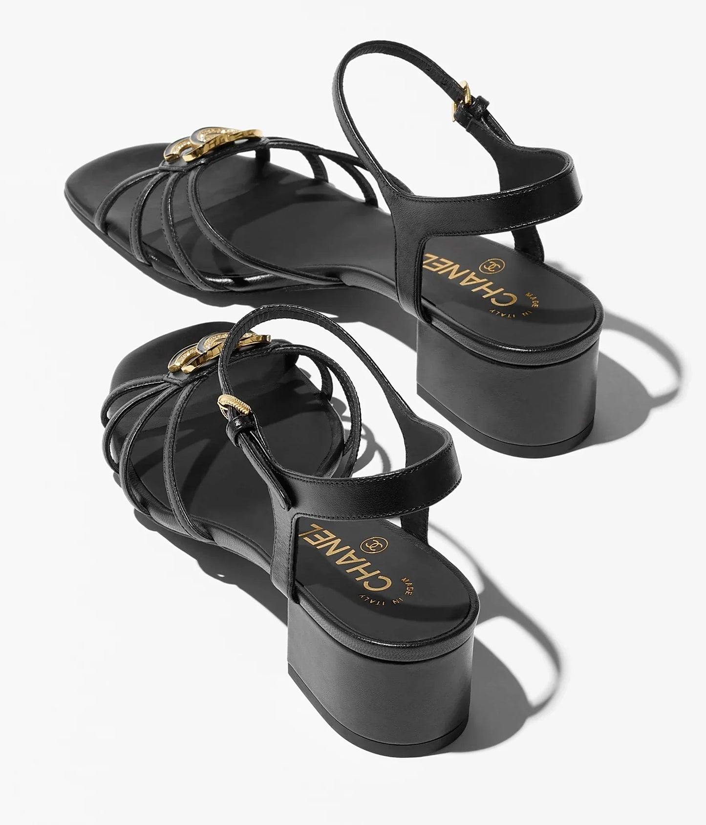SANDALS 40 MM IN BLACK PATENT LAMBSKIN - 35