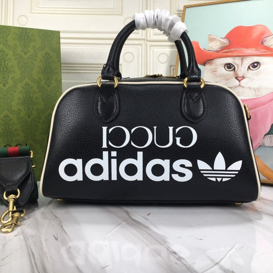 Gucci X Adidas Mini Duffle Bag Black 31.5cm 702397 U3ZCT 8726