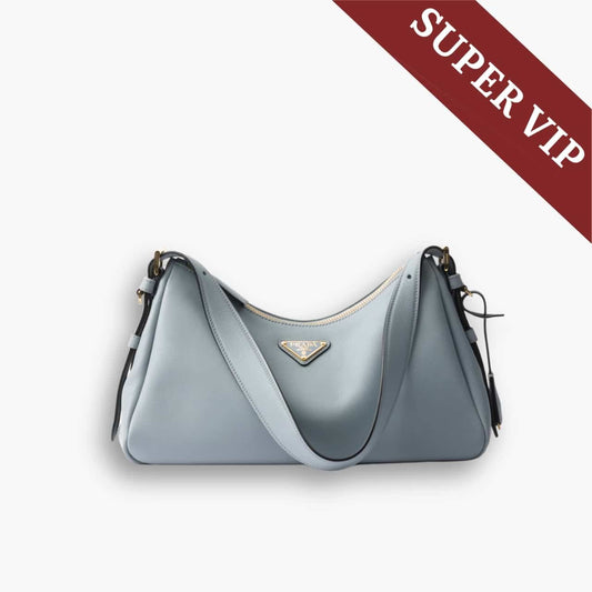 Super Vip 1:1 – Prada Aimée Medium Leather Shoulder Bag Opaline 30Cm 1BC229 2CYS  F04F1 V LVM