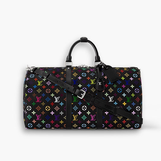 Louis Vuitton X Takashi Murakami  Keepall Bandoulière Black Multicolored 45cm M13745
