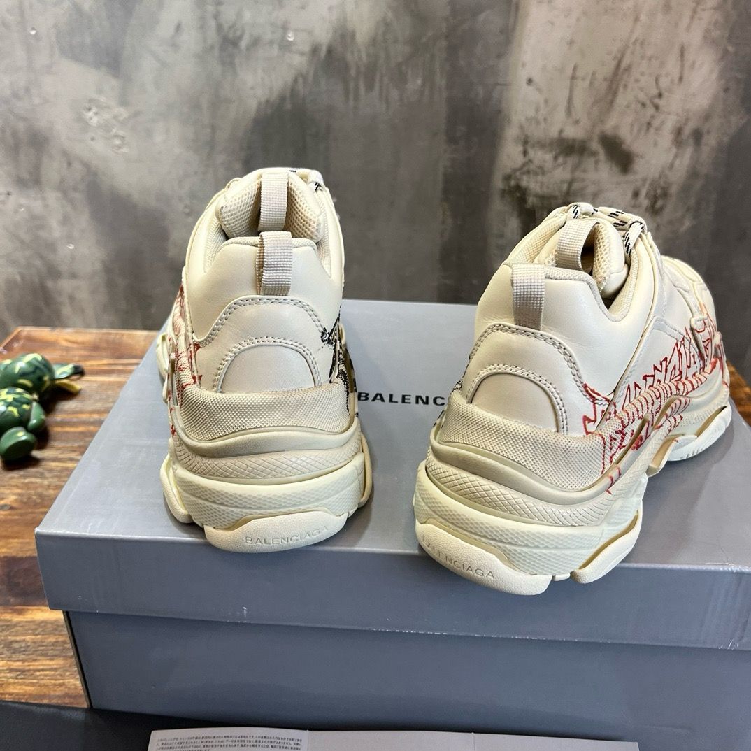 TRIPLE S SNEAKER DIY METAL IN WHITE CALFSKIN - 35