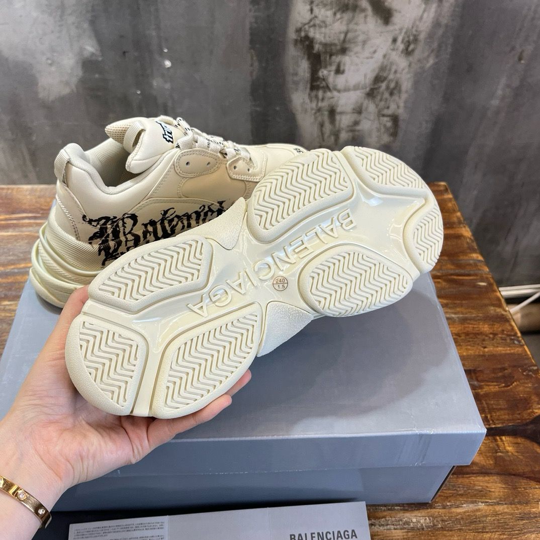 TRIPLE S SNEAKER DIY METAL IN WHITE CALFSKIN - 35