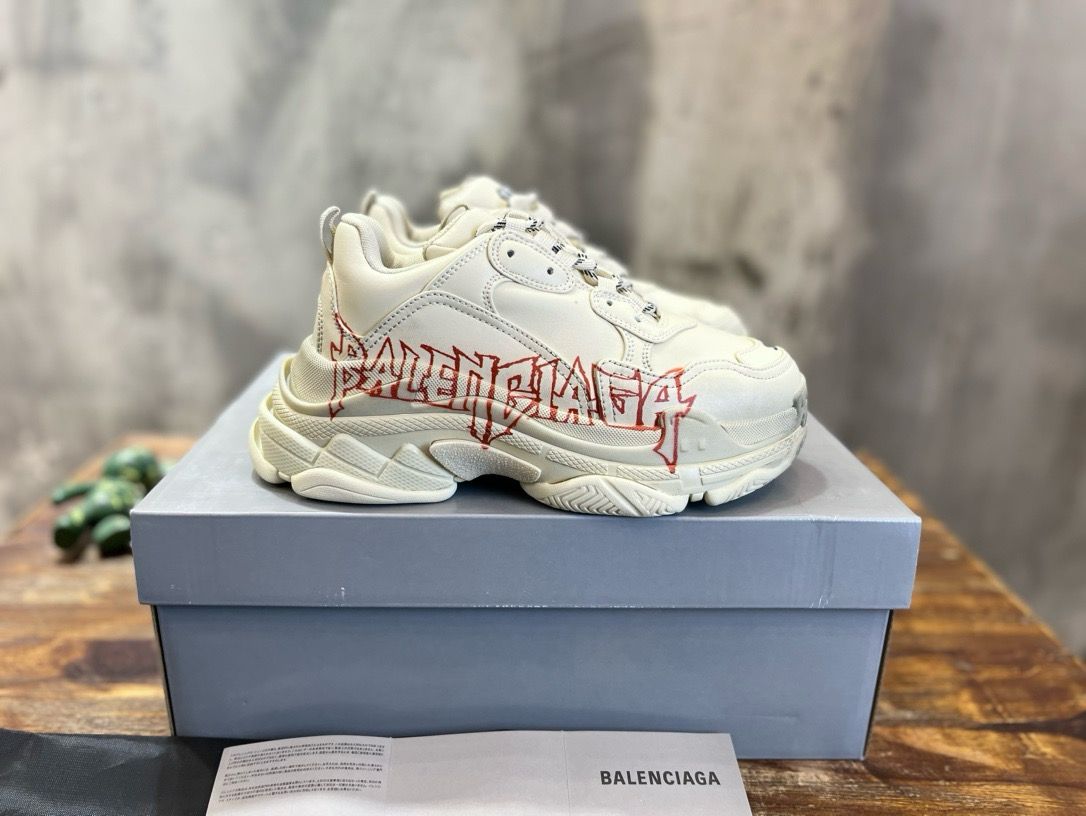 TRIPLE S SNEAKER DIY METAL IN WHITE CALFSKIN - 35