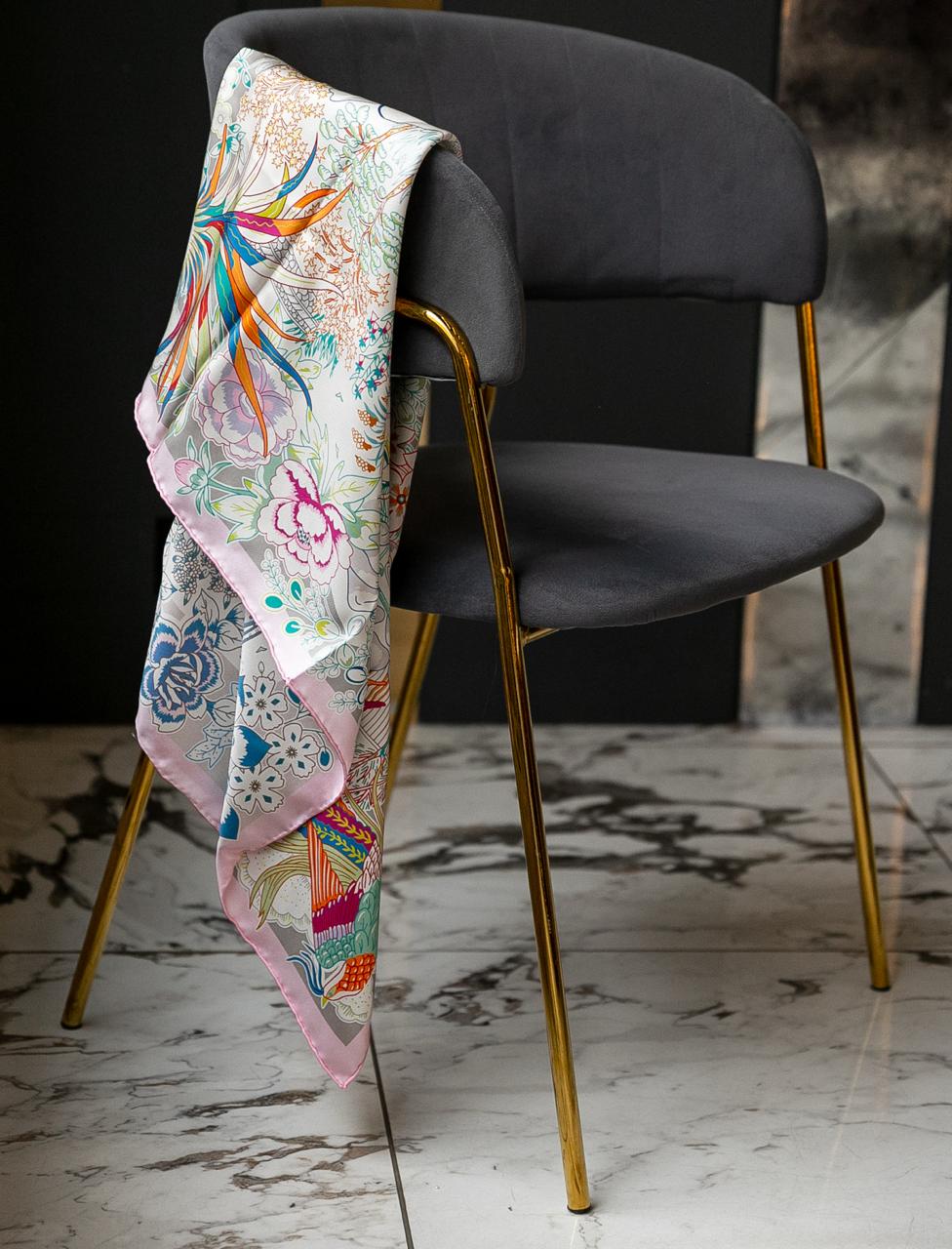 Hermès Silk Scarf with Floral & Nature Print
