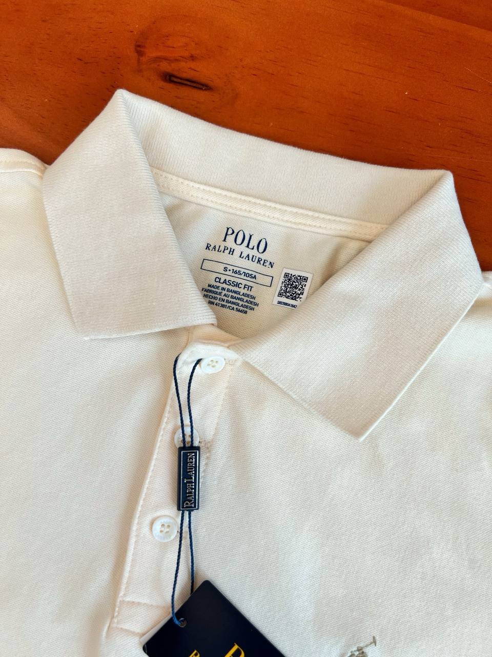 Polo Ralph Lauren Classic Ivory Cotton Polo Shirt with Signature Pony Logo