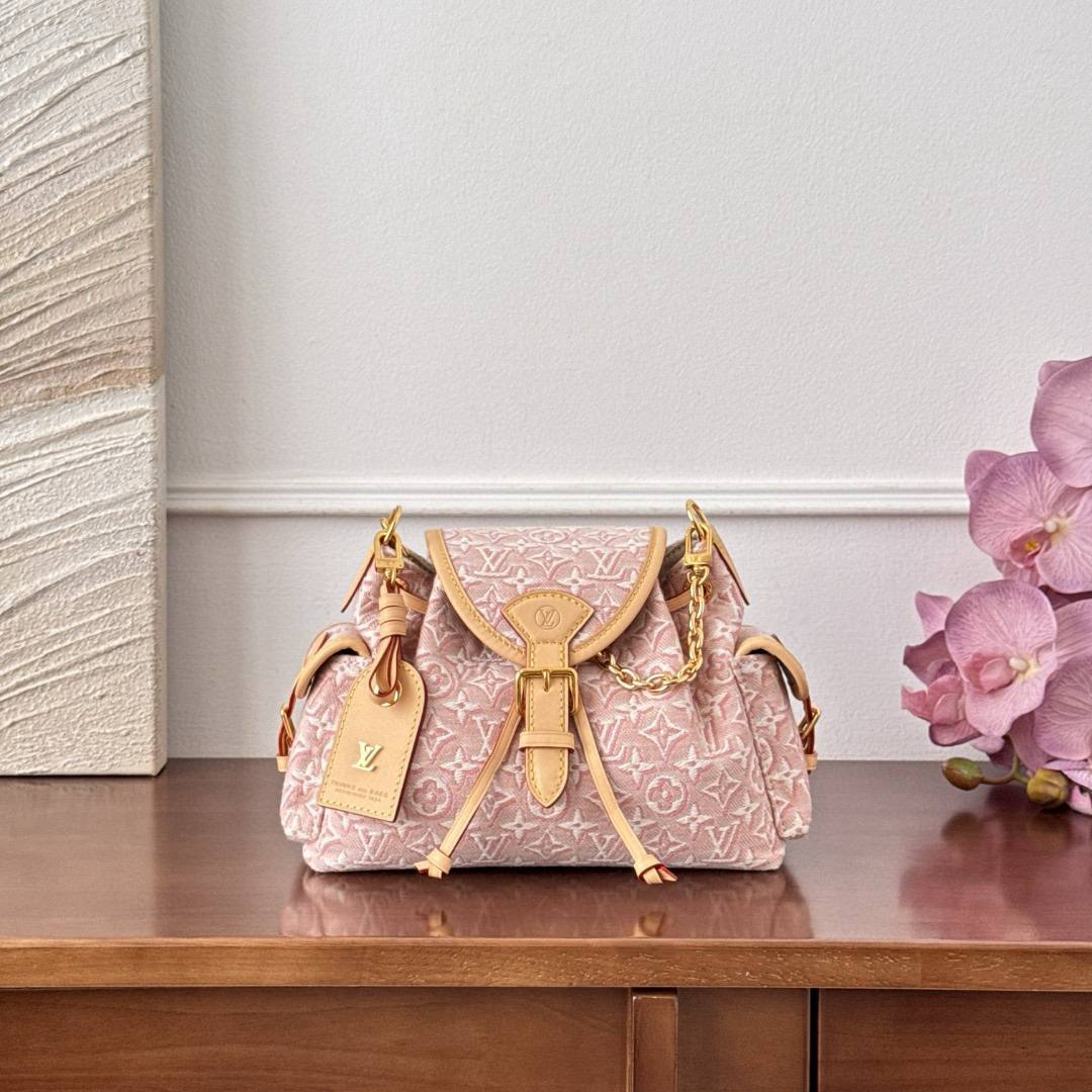 Louis Vuitton Mahina Selene PM Pink Perforated Leather Shoulder Bag