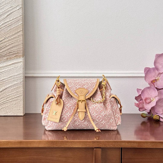 Louis Vuitton Mahina Selene PM Pink Perforated Leather Shoulder Bag