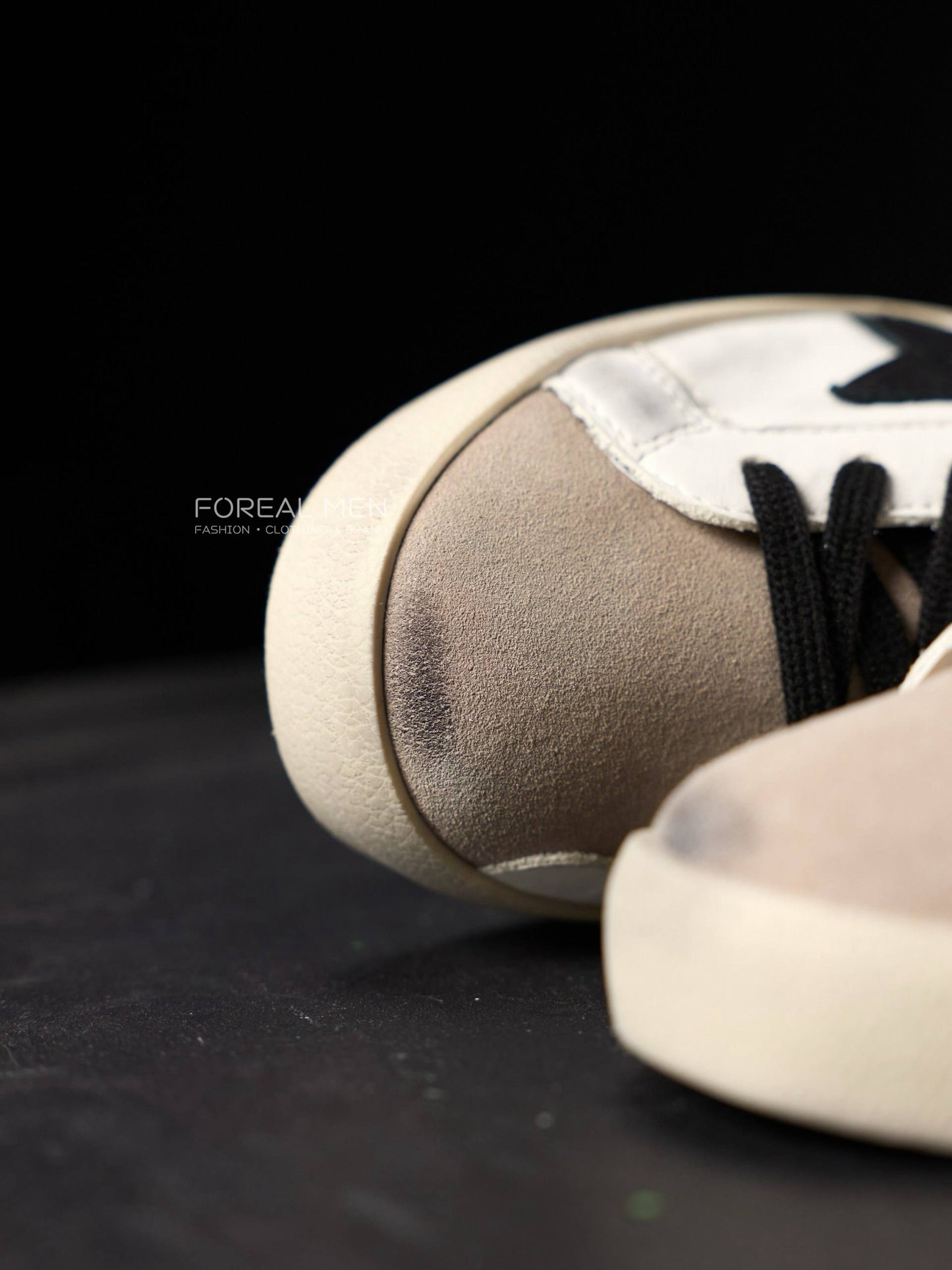 Golden Goose Super-Star White Leather Sneakers with Black Star & Croc Heel Tab