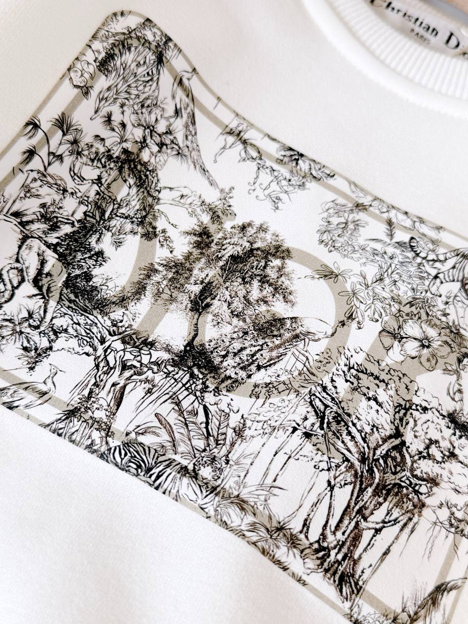 Dior Kids White Sweatshirt & Jogger Set with Toile de Jouy Logo Print