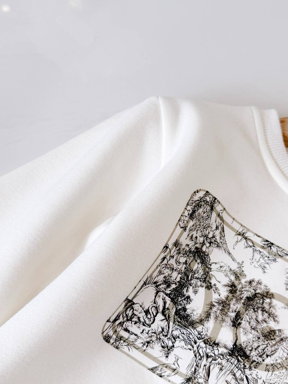 Dior Kids White Sweatshirt & Jogger Set with Toile de Jouy Logo Print