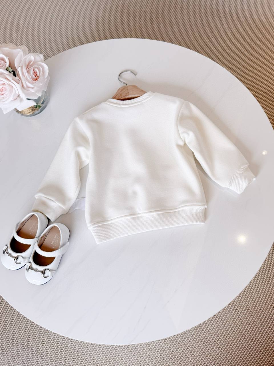 Dior Kids White Sweatshirt & Jogger Set with Toile de Jouy Logo Print