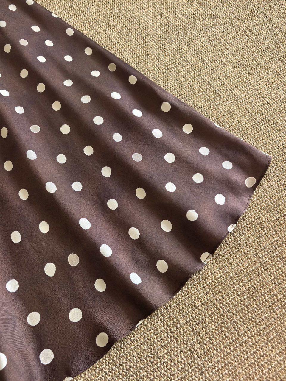 Zimmermann Brown Polka Dot Sleeveless Midi Dress with Waist Tie