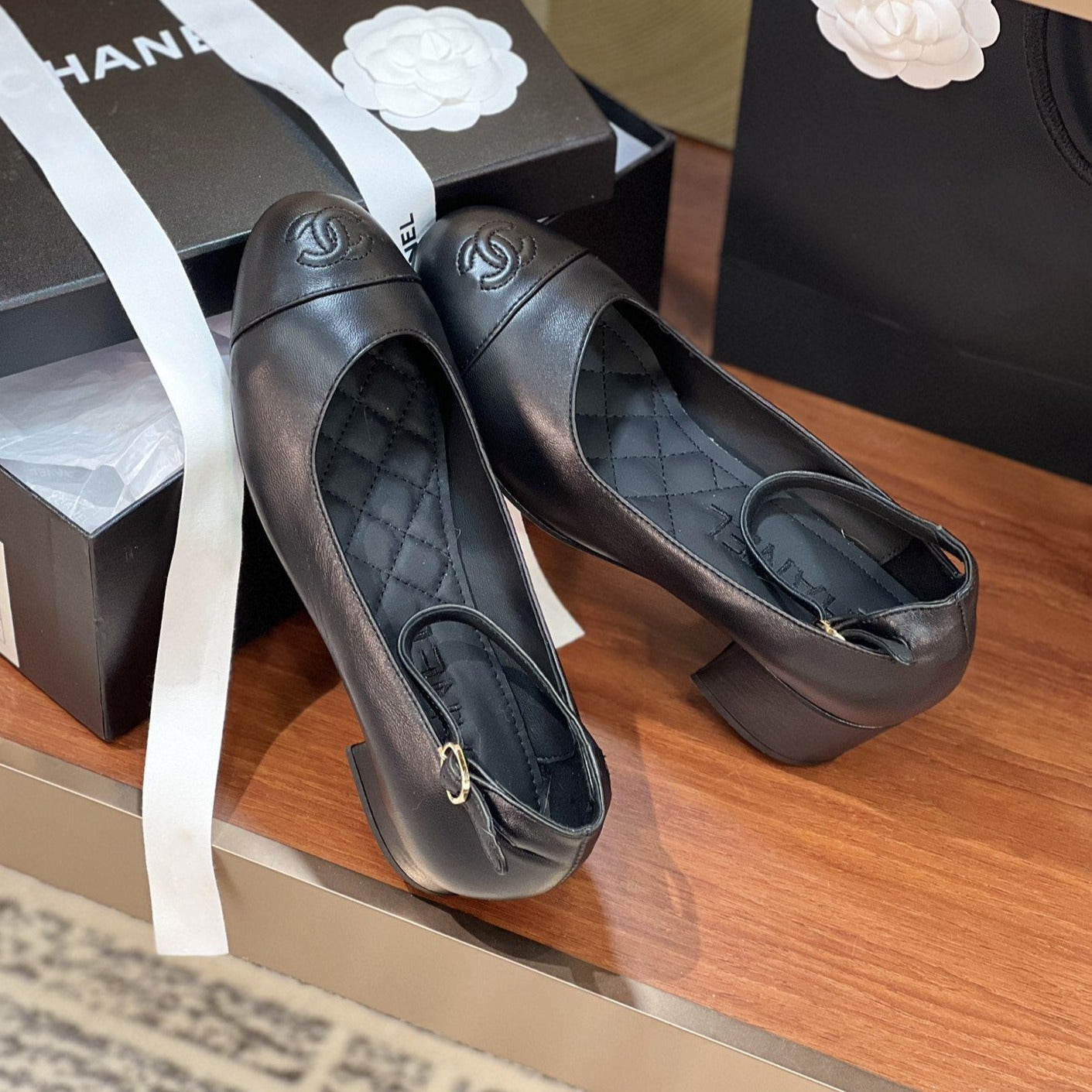 SLINGBACKS BLACK LAMBSKIN - 35
