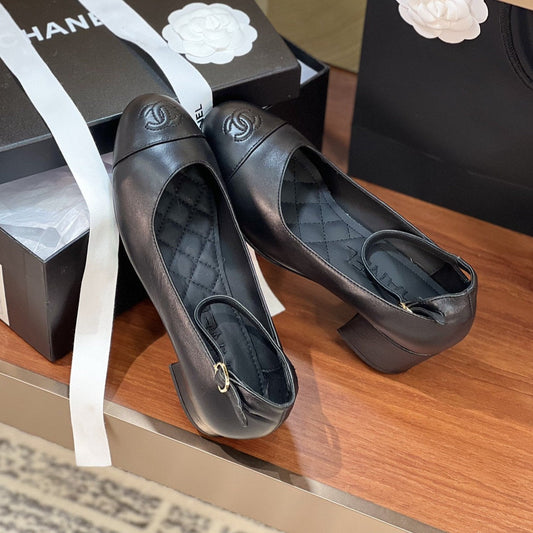 SLINGBACKS BLACK LAMBSKIN - 35