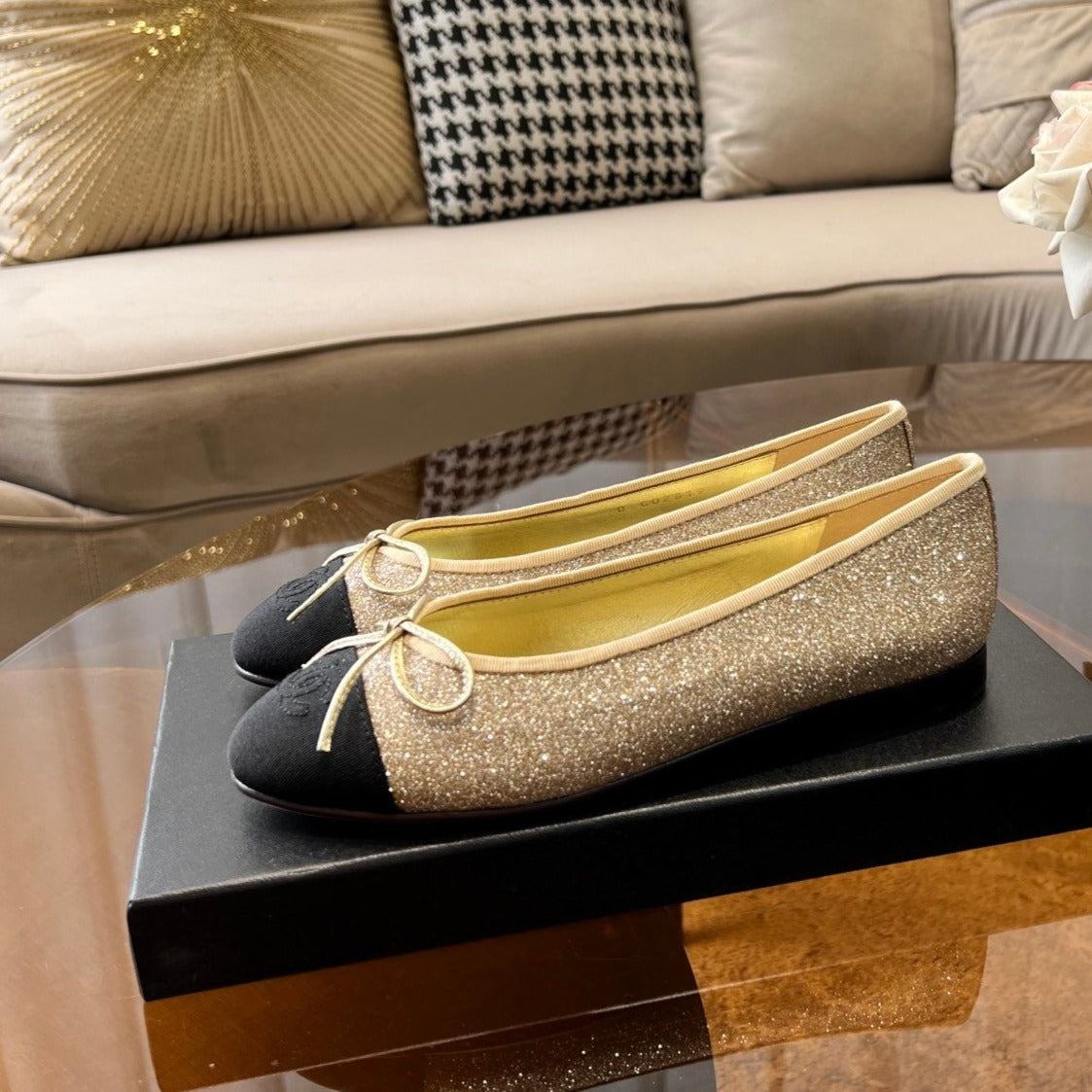 ballet flats yellow tweed - 35