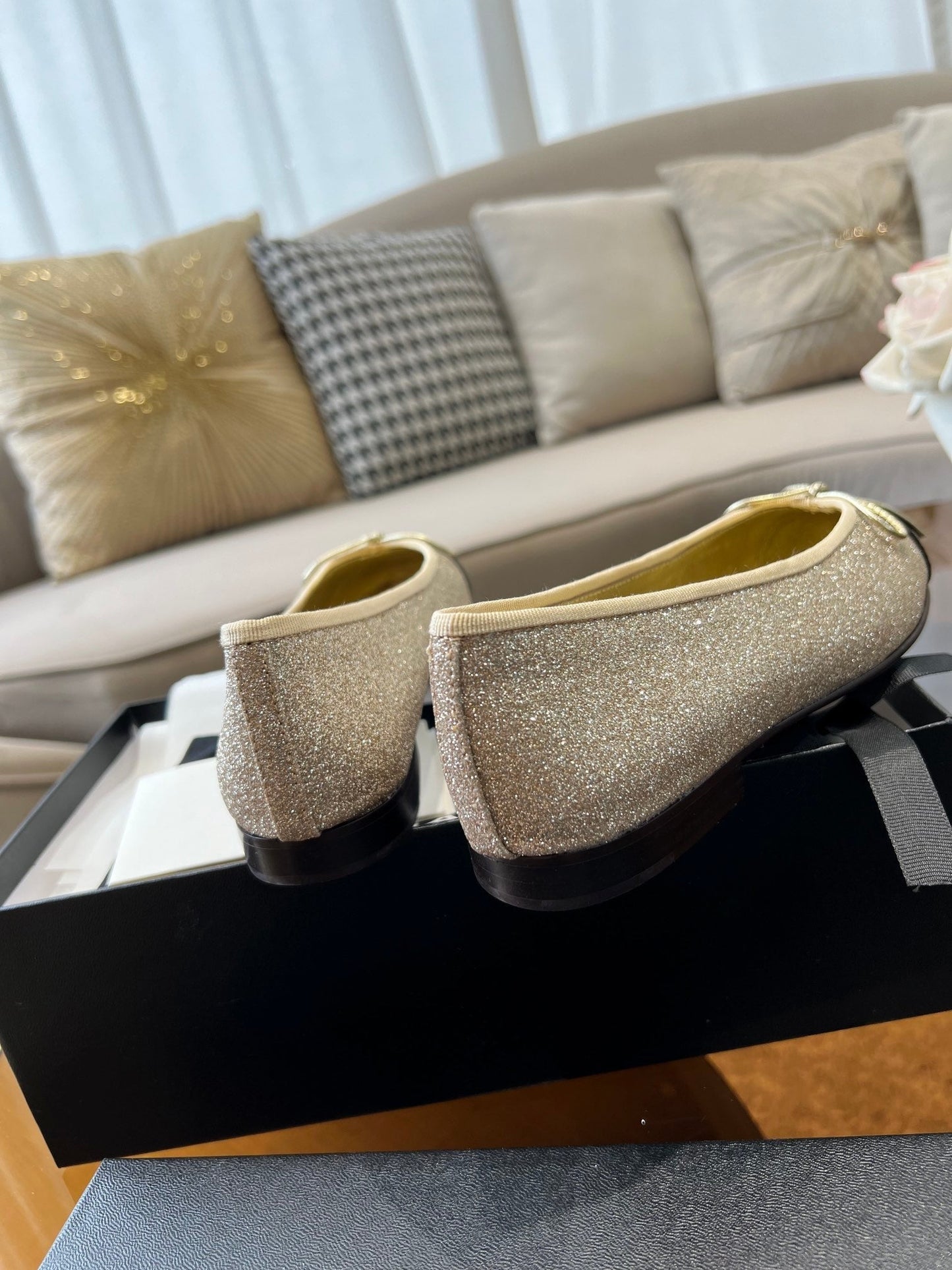 ballet flats yellow tweed - 35