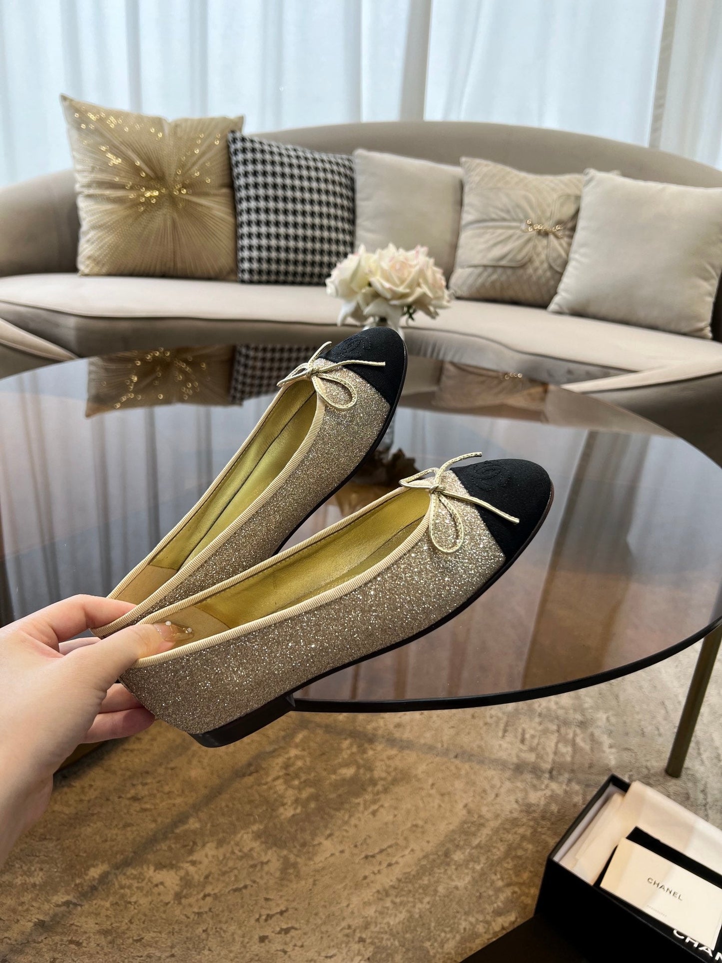 ballet flats yellow tweed - 35