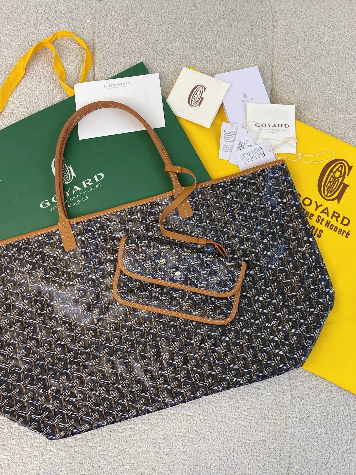 SAINT LOUIS GM 40CM BLACK AND TAN CANVAS - 40cm x 34cm x 20cm