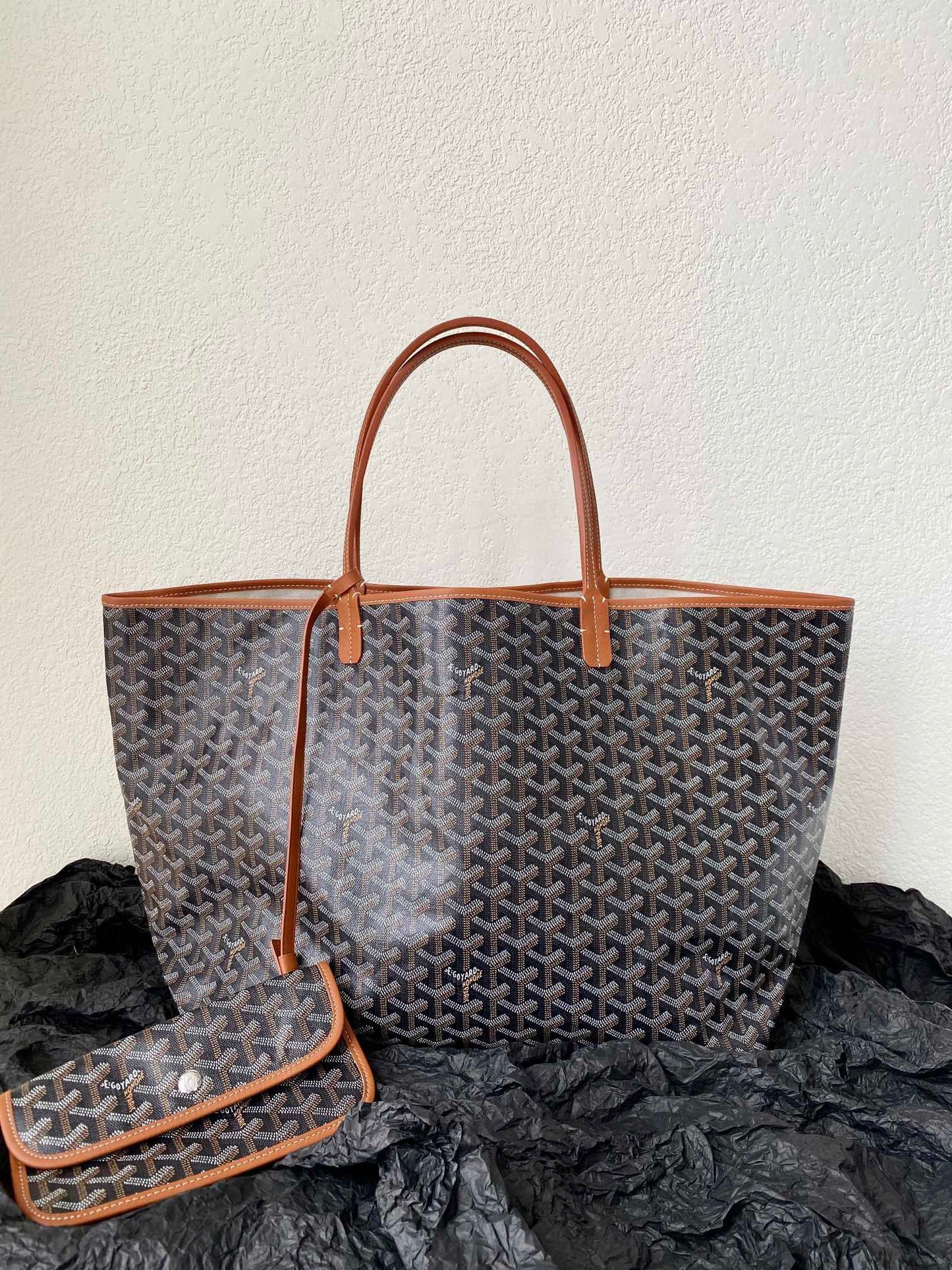 SAINT LOUIS GM 40CM BLACK AND TAN CANVAS - 40cm x 34cm x 20cm