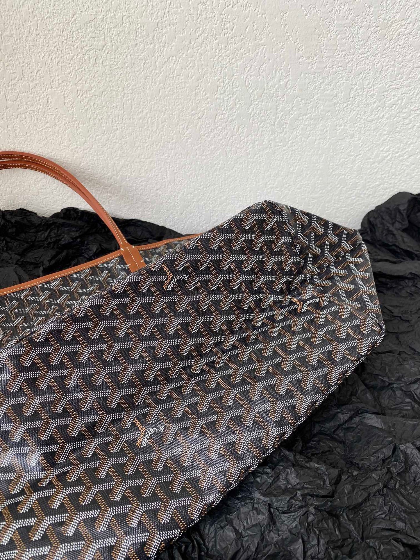 SAINT LOUIS GM 40CM BLACK AND TAN CANVAS - 40cm x 34cm x 20cm