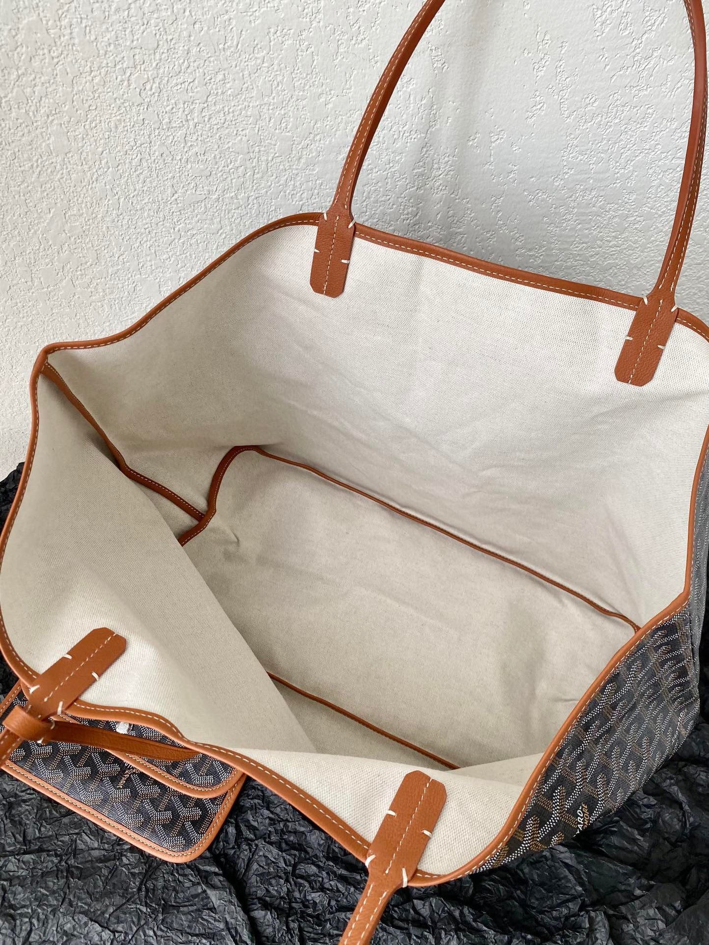 SAINT LOUIS GM 40CM BLACK AND TAN CANVAS - 40cm x 34cm x 20cm