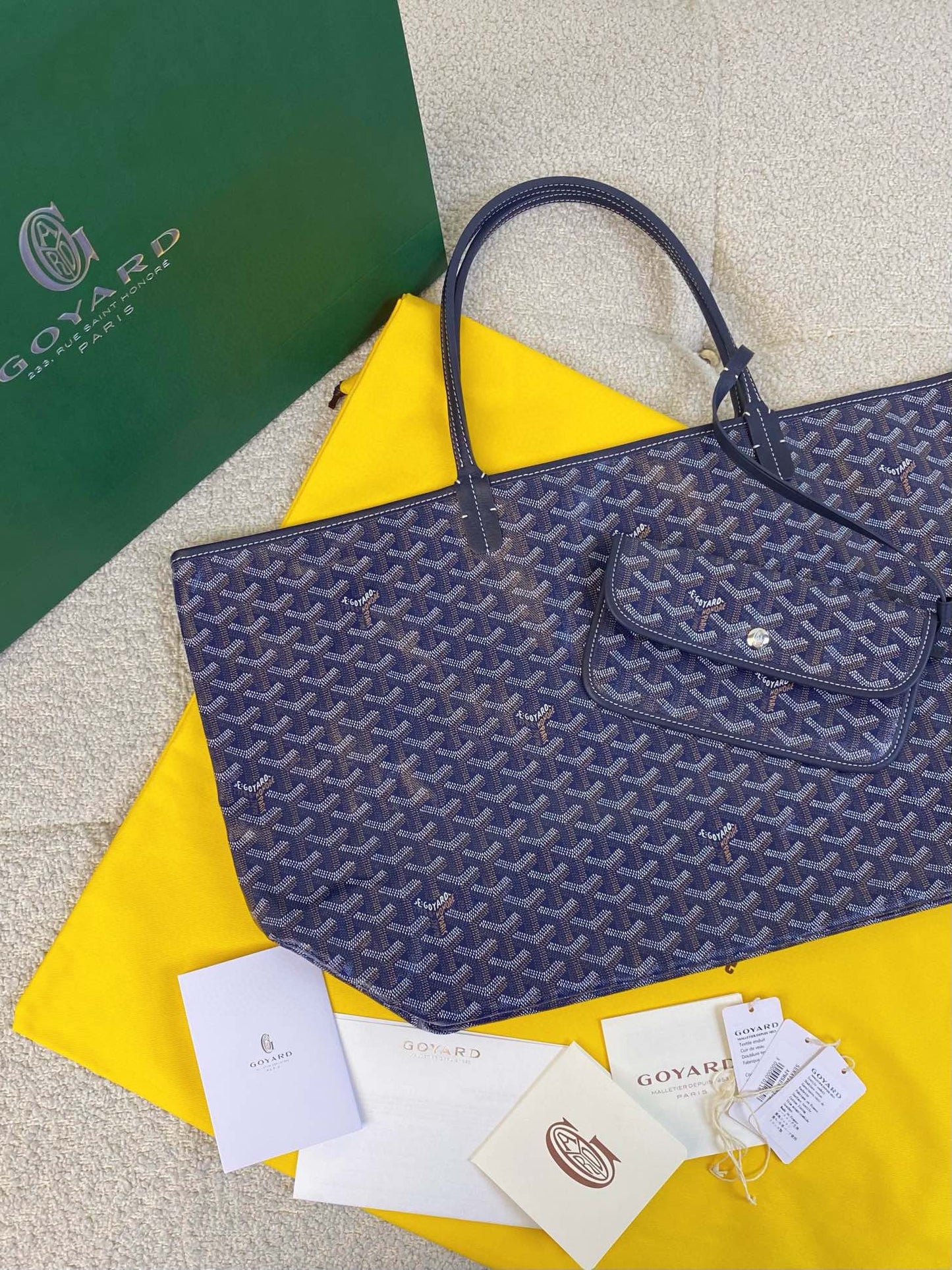 SAINT LOUIS GM 40CM NAVY BLUE CANVAS - 40cm x 34cm x 20cm