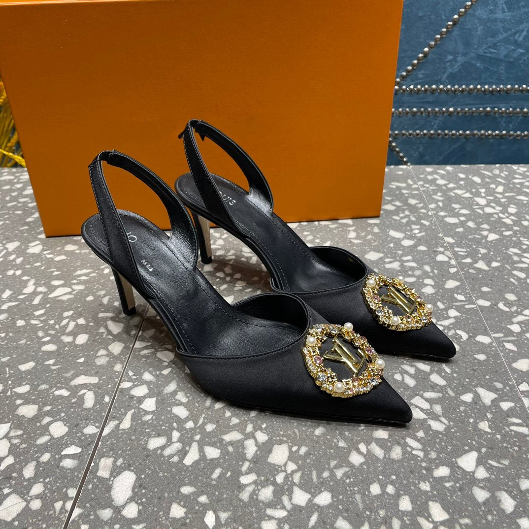 LV MET SLINGBACK PUMP BLACK - 35