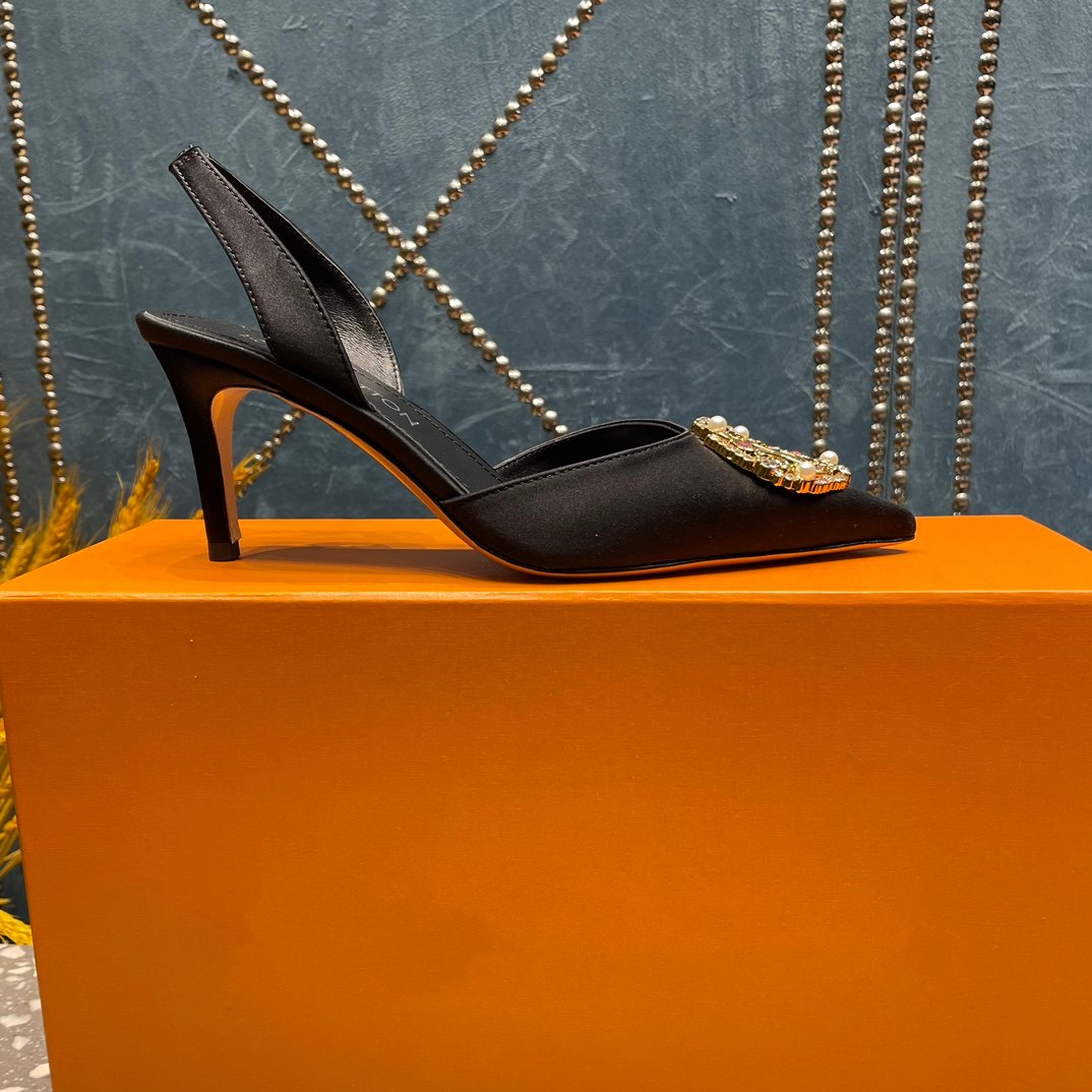 LV MET SLINGBACK PUMP BLACK - 35