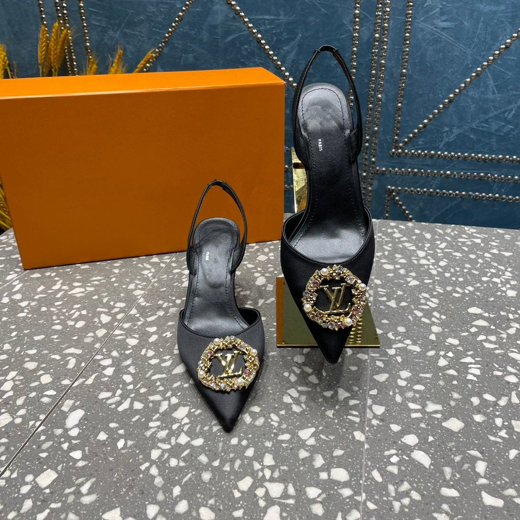 LV MET SLINGBACK PUMP BLACK - 35