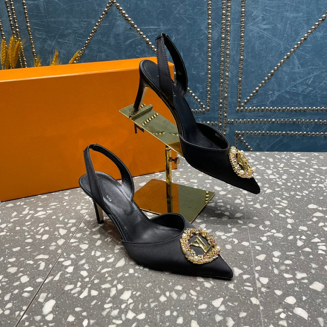 LV MET SLINGBACK PUMP BLACK - 35