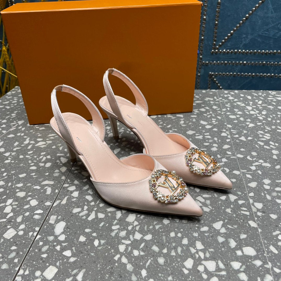 LV MET SLINGBACK PUMP BEIGE - 35