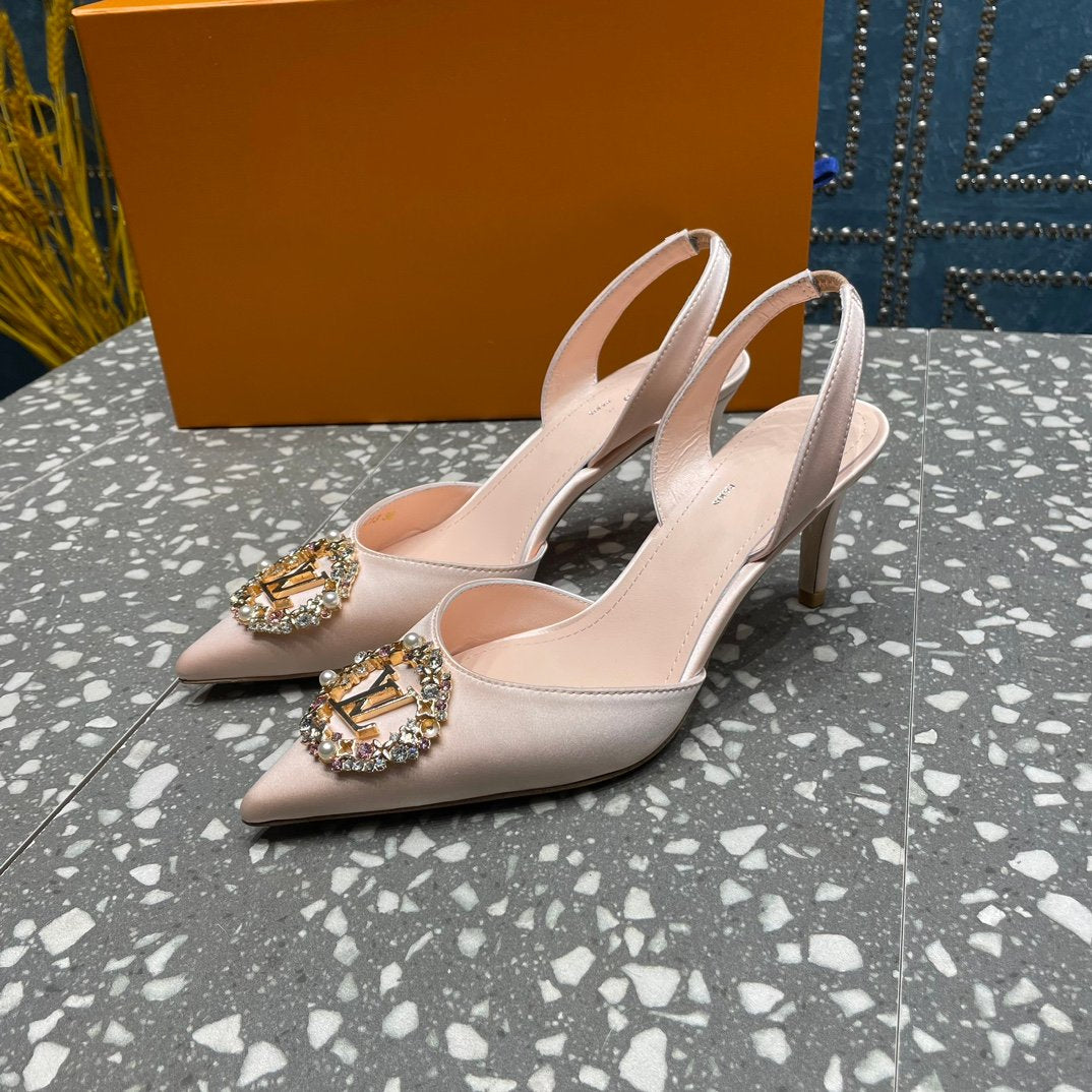 LV MET SLINGBACK PUMP BEIGE - 35