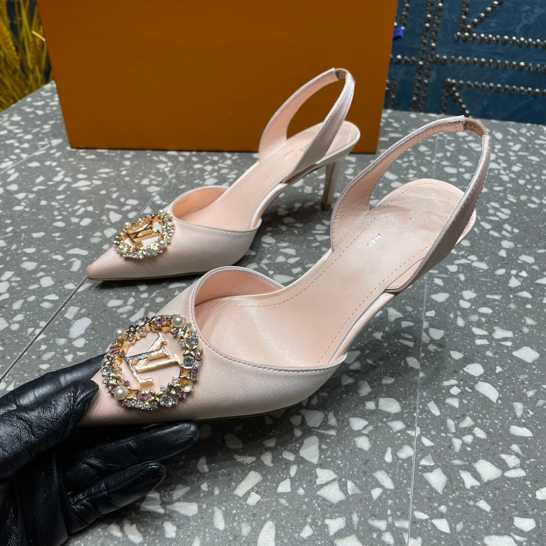 LV MET SLINGBACK PUMP BEIGE - 35