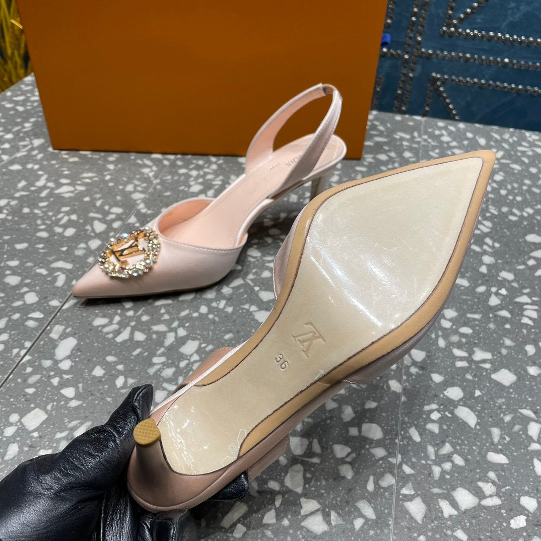 LV MET SLINGBACK PUMP BEIGE - 35