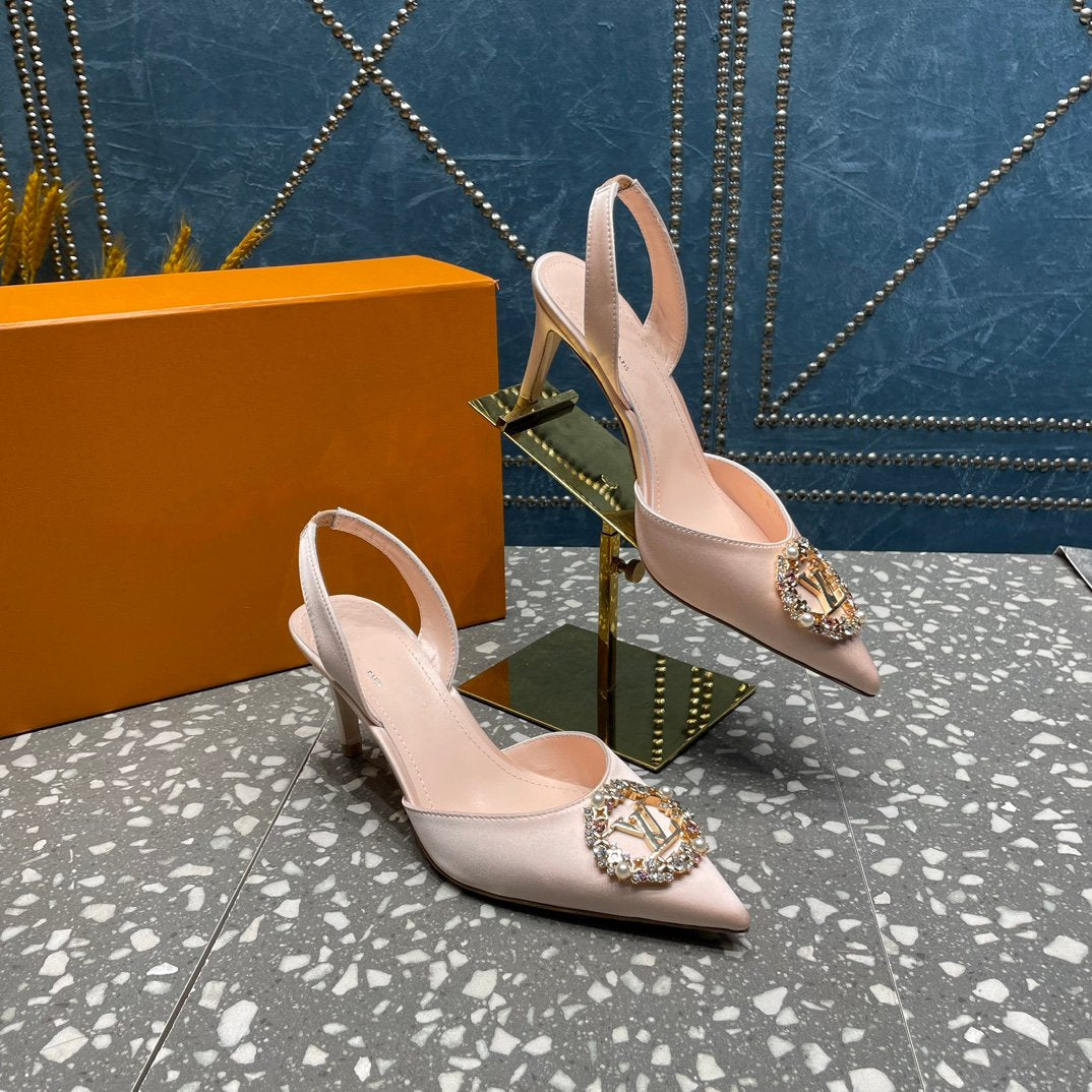 LV MET SLINGBACK PUMP BEIGE - 35