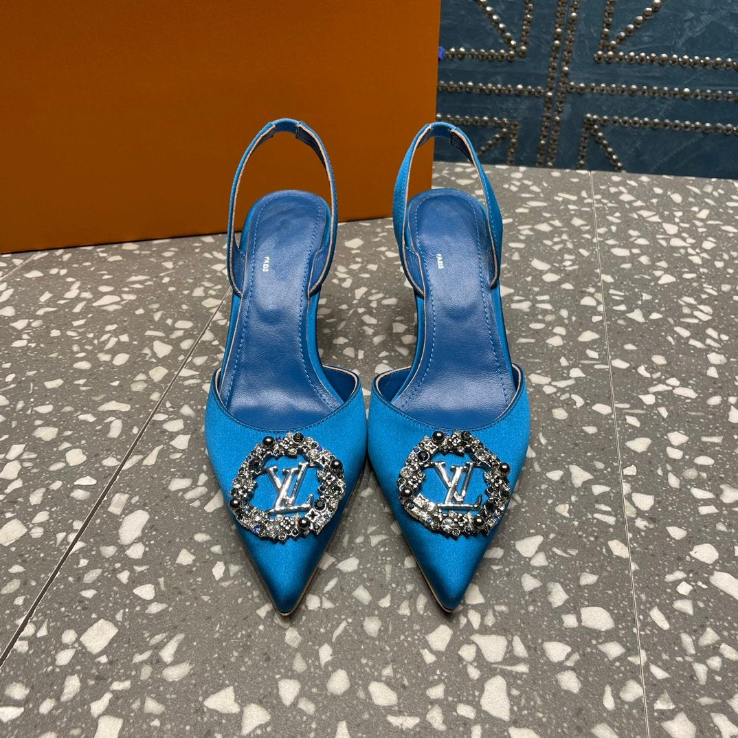 LV MET SLINGBACK PUMP BLUE - 35