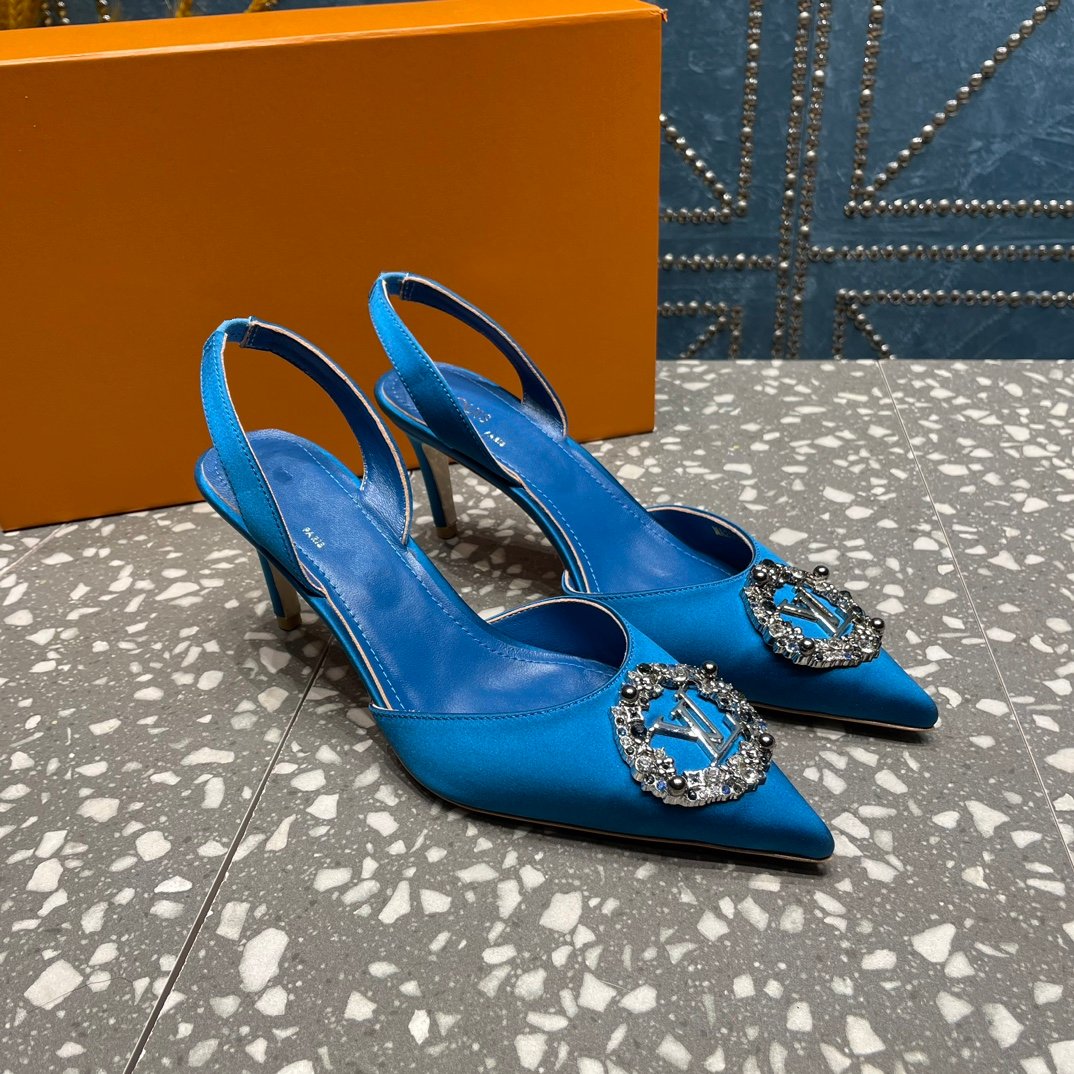LV MET SLINGBACK PUMP BLUE - 35