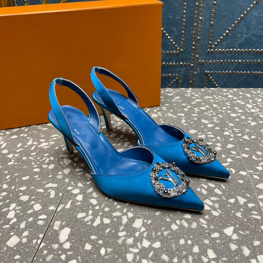 LV MET SLINGBACK PUMP BLUE - 35