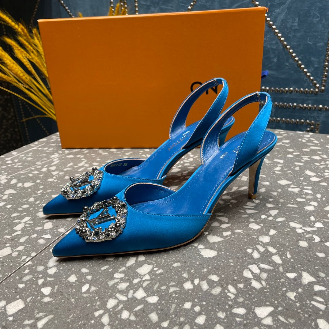 LV MET SLINGBACK PUMP BLUE - 35