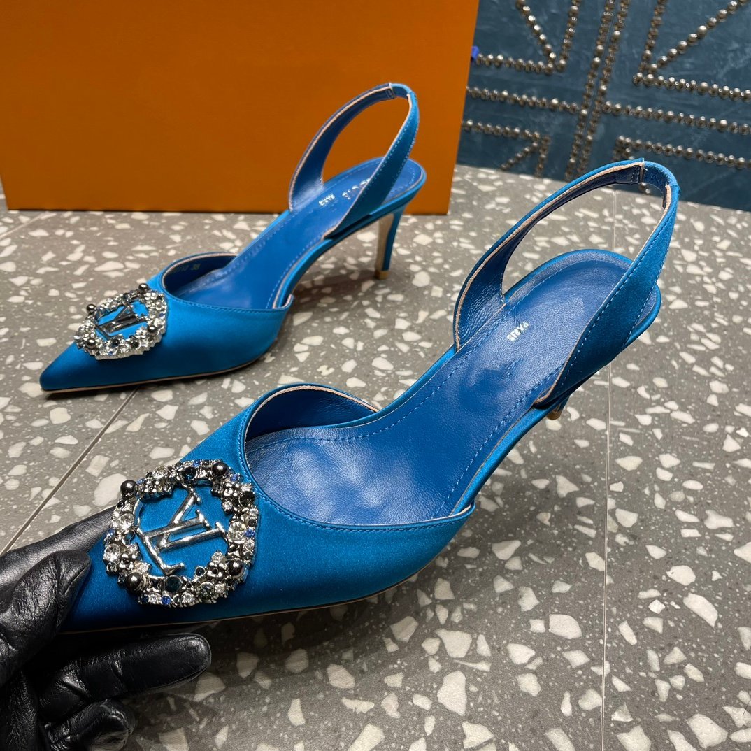 LV MET SLINGBACK PUMP BLUE - 35