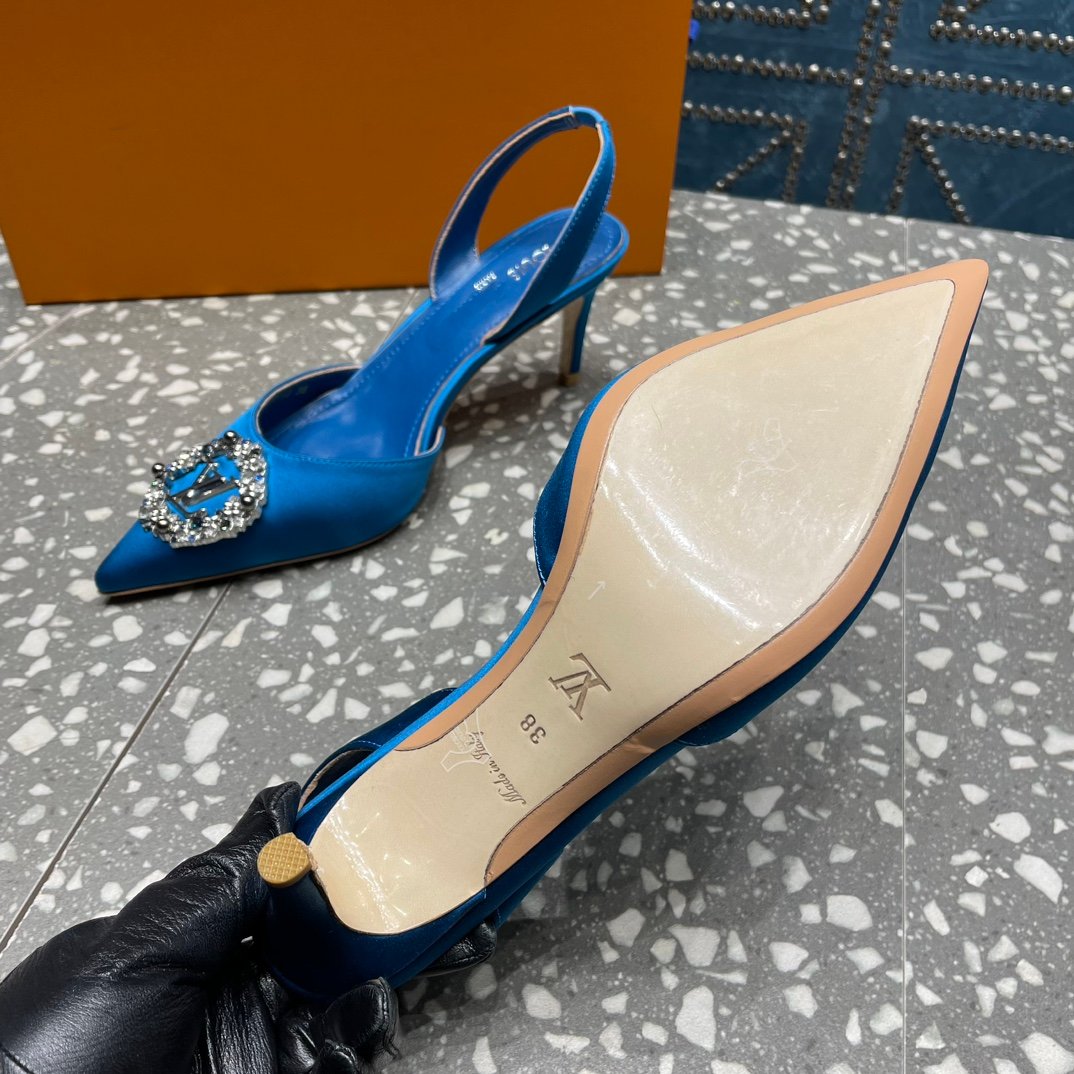 LV MET SLINGBACK PUMP BLUE - 35