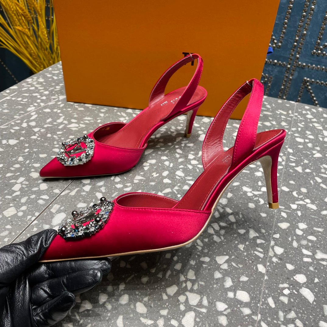 LV MET SLINGBACK PUMP RED - 35