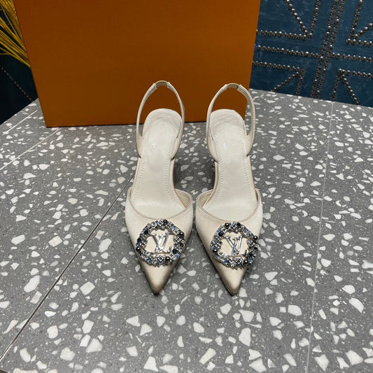 LV MET SLINGBACK PUMP WHITE - 35