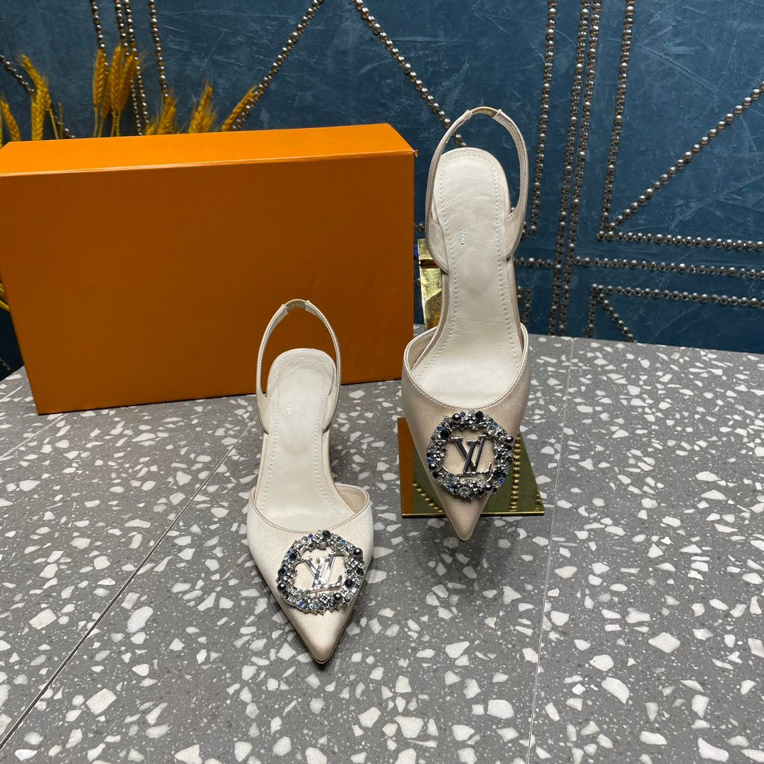 LV MET SLINGBACK PUMP WHITE - 35