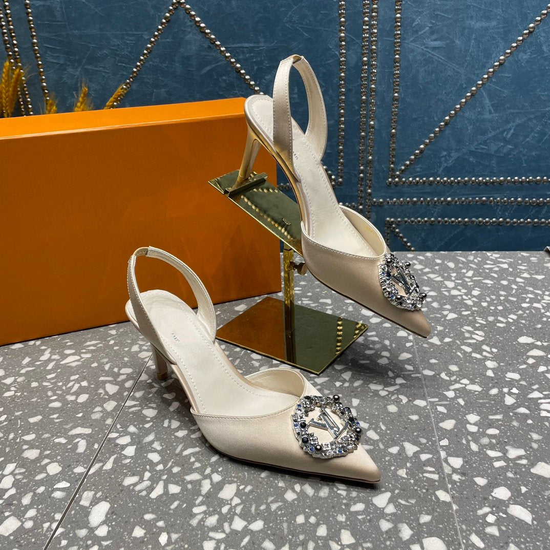 LV MET SLINGBACK PUMP WHITE - 35