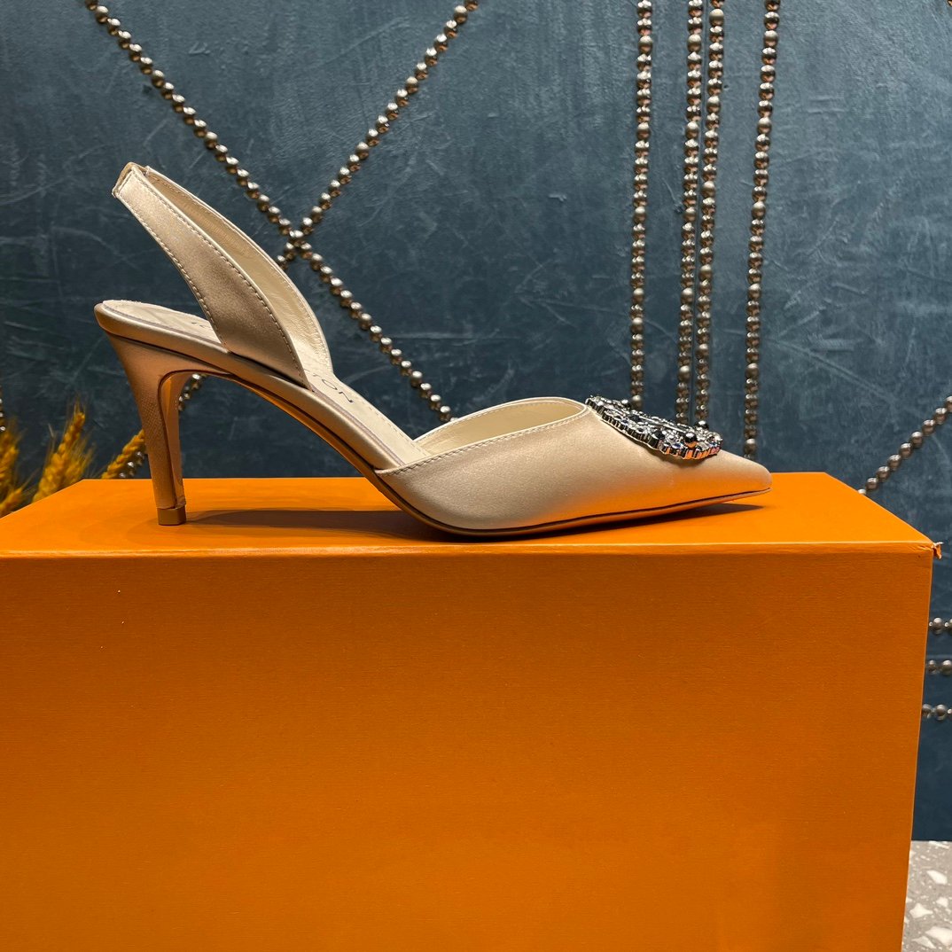 LV MET SLINGBACK PUMP WHITE - 35