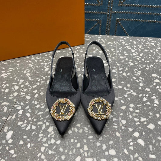 LV MET SLINGBACK BALLERINA NOIR - 35