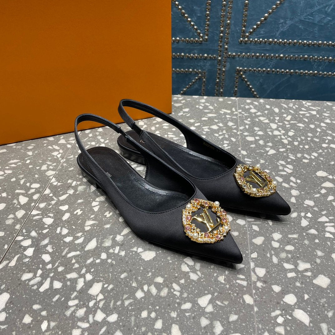 LV MET SLINGBACK BALLERINA NOIR - 35