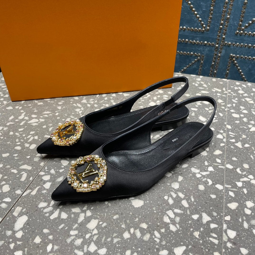 LV MET SLINGBACK BALLERINA NOIR - 35