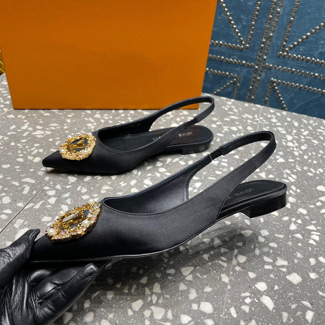 LV MET SLINGBACK BALLERINA NOIR - 35